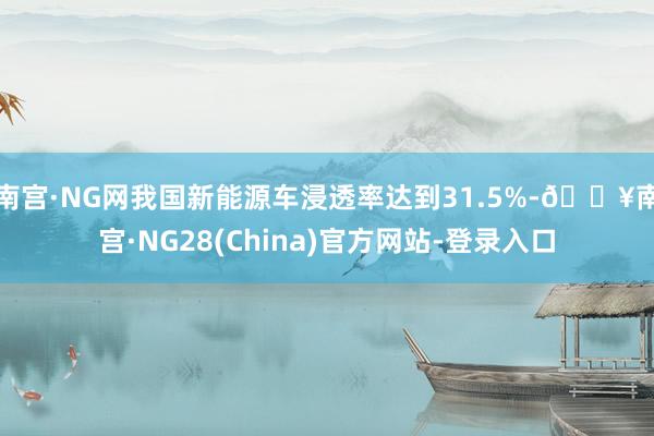 南宫·NG网我国新能源车浸透率达到31.5%-🔥南宫·NG28(China)官方网站-登录入口