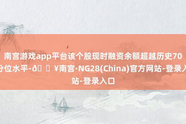 南宫游戏app平台该个股现时融资余额超越历史70%分位水平-🔥南宫·NG28(China)官方网站-登录入口