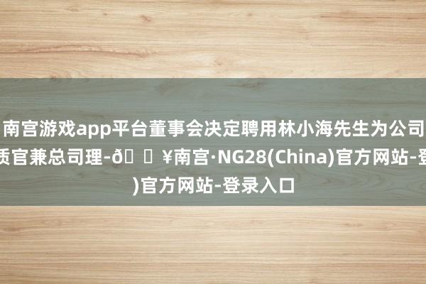 南宫游戏app平台董事会决定聘用林小海先生为公司首席本质官兼总司理-🔥南宫·NG28(China)官方网站-登录入口